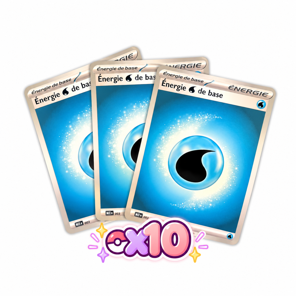 Lot de 10 Cartes Énergie Eau Pokémon - JCC Pokémon - 2025