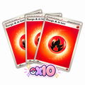 Lot de 10 Cartes Énergie Feu Pokémon - JCC Pokémon - 2025