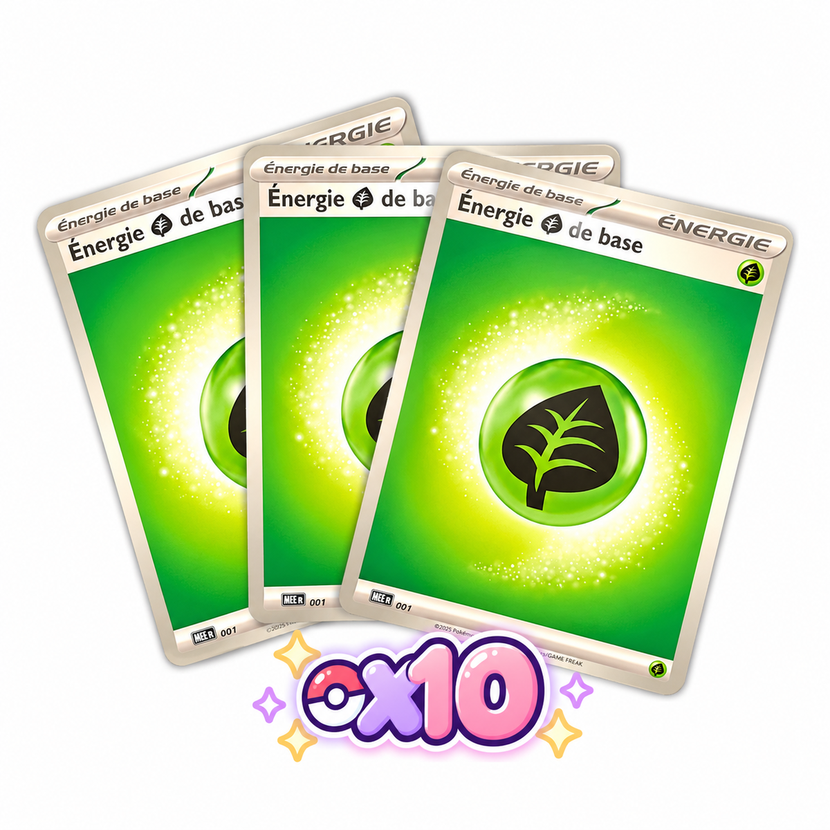Lot de 10 Cartes Énergie Plante Pokémon - JCC Pokémon - 2025