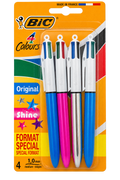 Lot de 4 stylos BIC 4 Colours Shine et Original
