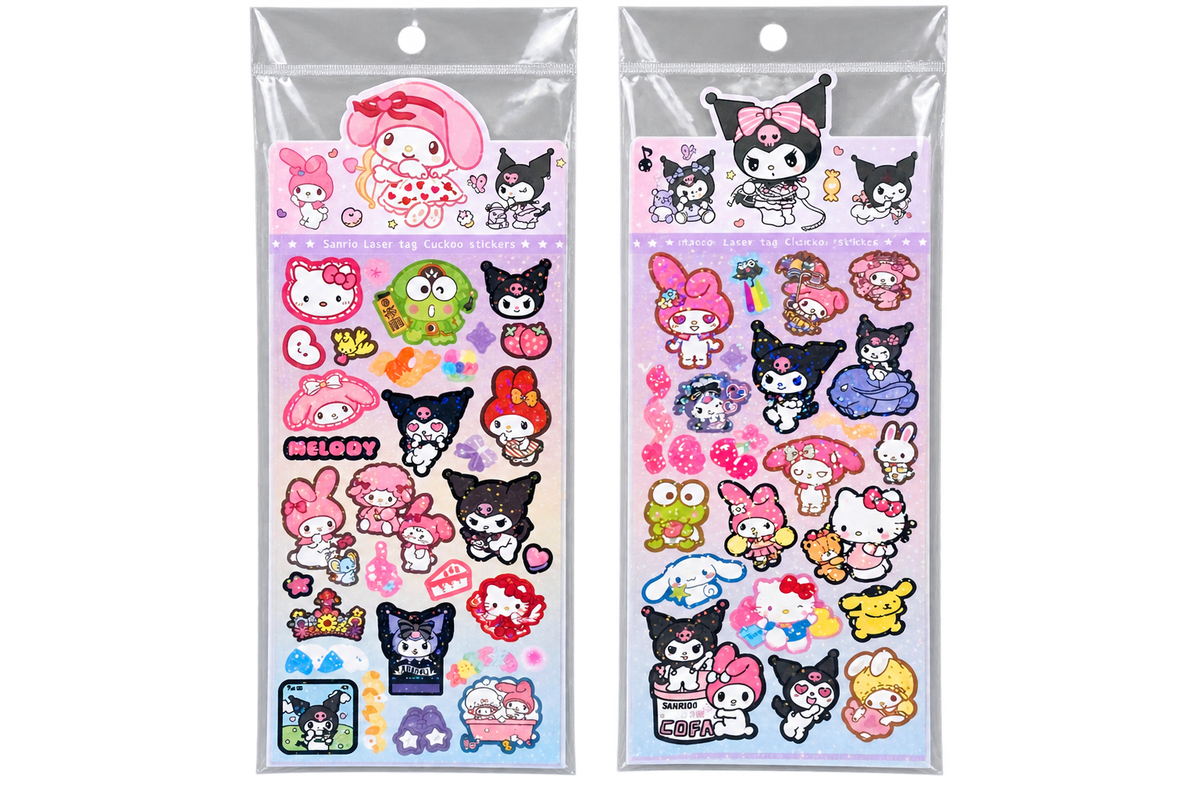 Lot de 2 planches de stickers Kawaii Sanrio