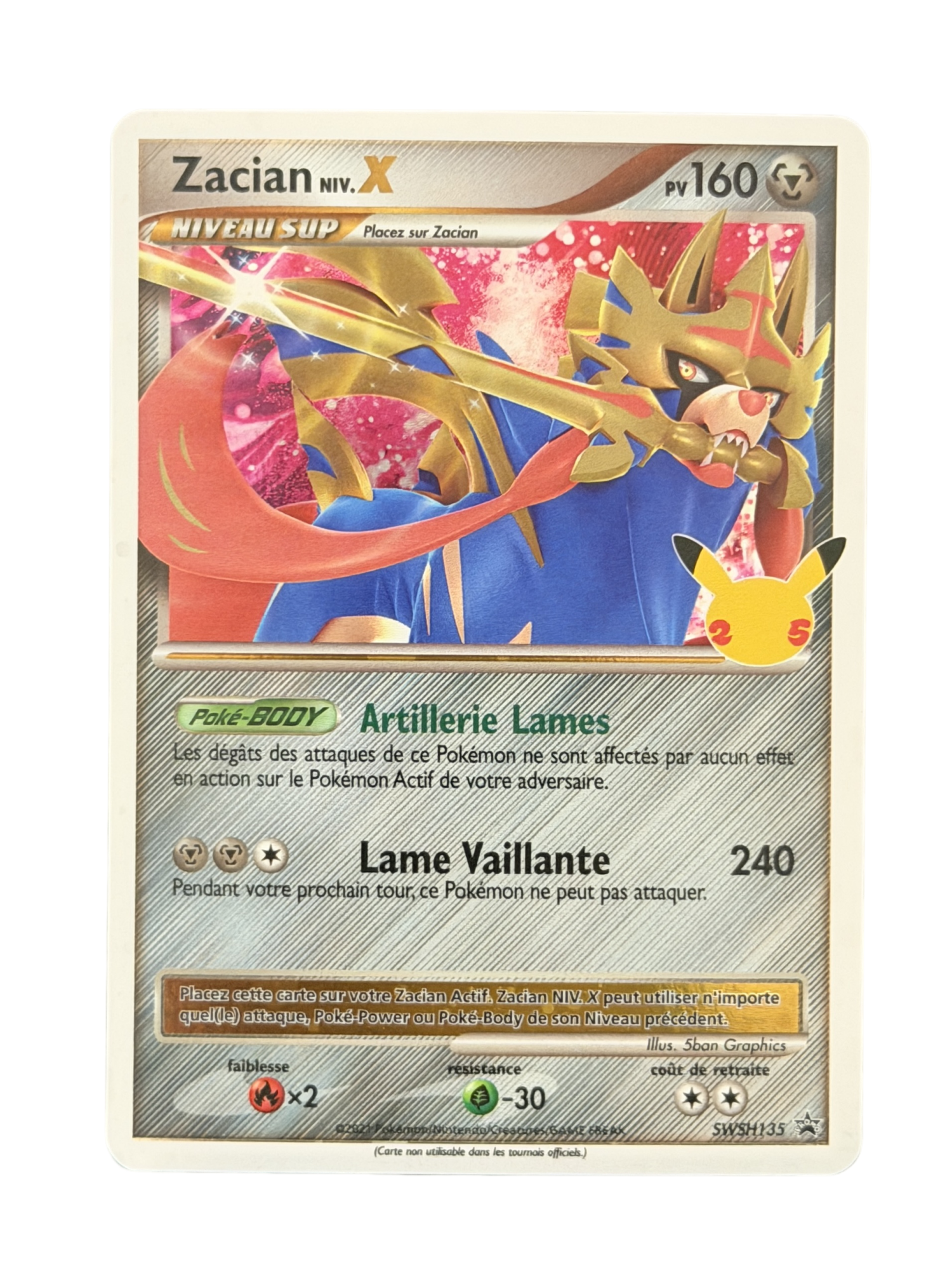 Carte Pokemon Zacian Niv. X SWSH135 - Épée et Bouclier - Promo
