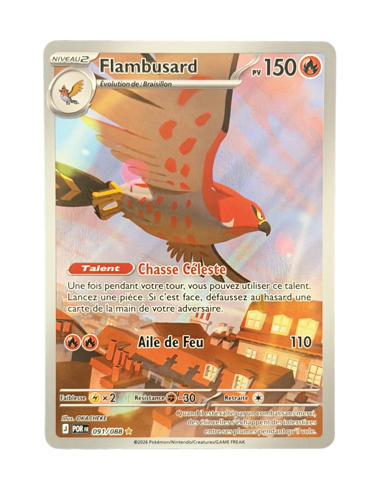 Carte Pokemon Flambusard 091/088 - Equilibre Parfait - Méga Evolution