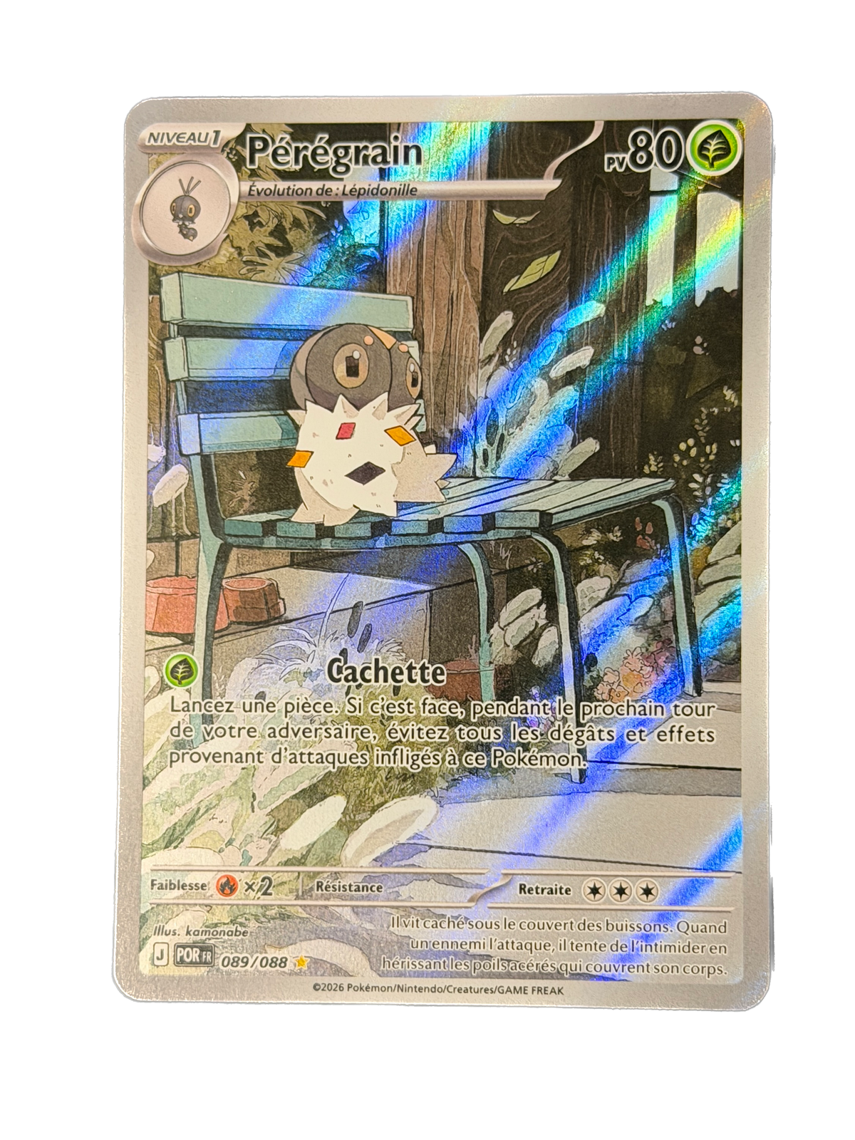 Carte Pokémon Pérégrain, issue de l’extension Équilibre Parfait du JCC Pokémon.